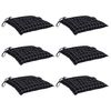 vidaXL Cojines para silla 6 uds tela Oxford a cuadros negro 50x50x7 cm