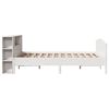 vidaXL Cama con estanter&iacute;a sin colch&oacute;n madera maciza blanca 160x200 cm
