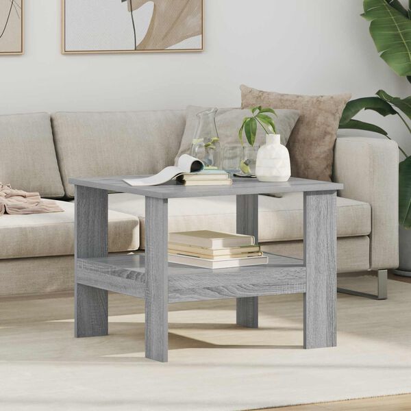 vidaXL Mesa de Caf&eacute; Gris Sonoma 57 x 55 x 45 cm Madera de ingenier&iacute;a