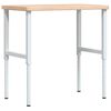 vidaXL Banco de trabajo rectangular madera maciza 100x60x(73-99,5) cm