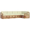 vidaXL Conjunto de sof&aacute;s de exterior con coj&iacute;n 5 pcs Natural y Crema