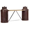 vidaXL Banco con c&aacute;ntaros de leche madera maciza de mango 150x33x64 cm