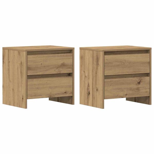 vidaXL Armario de Noche 2 pcs Roble artesanal 45 x 34 x 44,5 cm