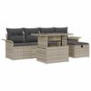 vidaXL Conjunto de sof&aacute; de jard&iacute;n 6 uds. Gris Claro rat&aacute;n sint&eacute;tico
