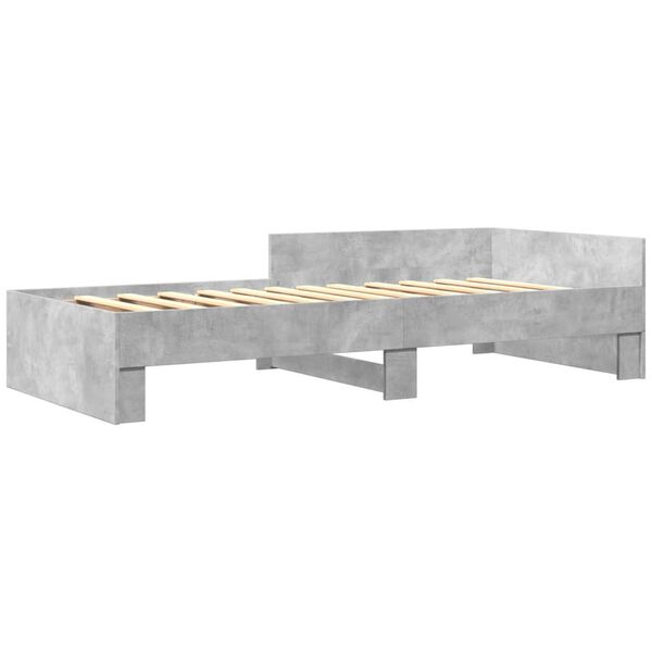 vidaXL Estructura de cama madera de ingenier&iacute;a gris hormig&oacute;n 75x190 cm