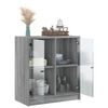 vidaXL Armario auxiliar puertas de vidrio gris Sonoma 68x37x75,5 cm