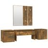 vidaXL Set de muebles de recibidor madera contrachapada roble ahumado