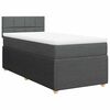 vidaXL Cama box spring con colch&oacute;n tela gris oscuro 80x200 cm