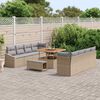 vidaXL Conjunto de sof&aacute; de jard&iacute;n con coj&iacute;n 11 pcs Beige Polirat&aacute;n