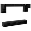 vidaXL Unidades de TV de Pared con LED con LED 6 pcs Roble Negro