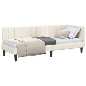 vidaXL Estructura de cama en esquina Crema 80 cm x 200 cm Terciopelo