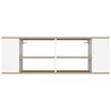 vidaXL Mueble de pared de TV contrachapada blanco y roble 102x35x35 cm