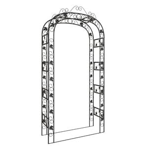 vidaXL Arco de jard&iacute;n acero negro 116x45x240 cm