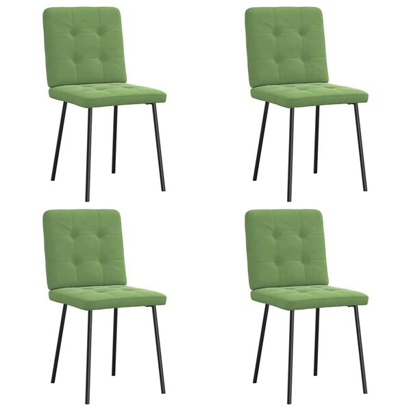 vidaXL Sillas de comedor 4 unidades terciopelo verde claro