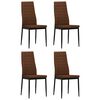 vidaXL Sillas de comedor 4 unidades tela marr&oacute;n