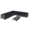 vidaXL Set sof&aacute;s de jard&iacute;n 8 pzas cojines rat&aacute;n sint&eacute;tico gris oscuro