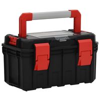 vidaXL Caja de herramientas negra y roja 45x28x26,5 cm