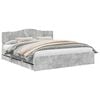 vidaXL Estructura de cama Gris Concreto 180 x 200 cm Madera Ingenieril