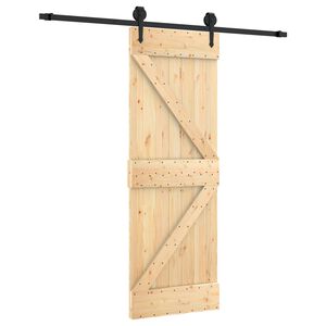 vidaXL Puerta Corredera Natural y negro 70 x 210 cm
