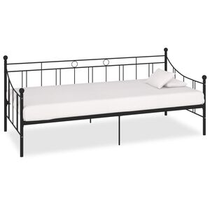 vidaXL Estructura de cama sin colch&oacute;n metal negro 90x200 cm