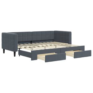 vidaXL Sof&aacute; cama nido con cajones terciopelo gris oscuro 80x200 cm