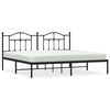 vidaXL Estructura cama sin colch&oacute;n con cabecero metal negro 193x203 cm