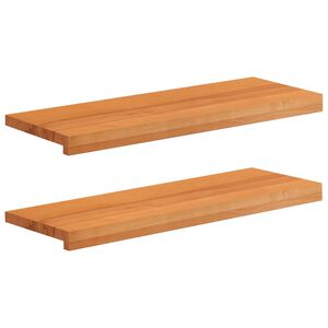 vidaXL Alfombras para escalones 2 uds. 80 x 25 x 2 cm Marr&oacute;n Claro