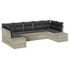 vidaXL Conjunto de sof&aacute; de jard&iacute;n 7 pcs Gris Claro rat&aacute;n sint&eacute;tico