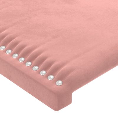vidaXL Estructura de cama con cabecero de terciopelo rosa 100x200 cm