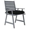 vidaXL Sillas de comedor jard&iacute;n con cojines 4 uds madera maciza acacia
