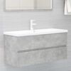 vidaXL Armario para lavabo contrachapada gris hormigón 100x38,5x45 cm
