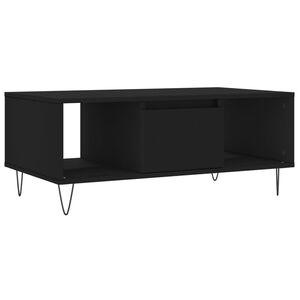 vidaXL Mesa de centro madera contrachapada negro 90x50x36,5 cm