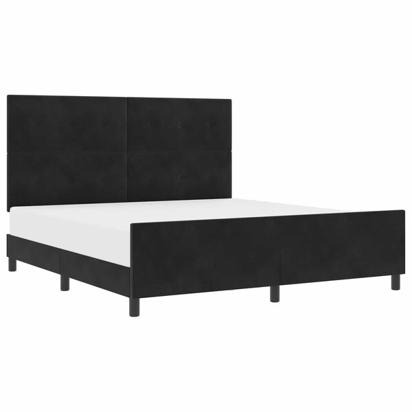 vidaXL Cama tipo Box Spring con cabecera Negro 180 x 200 cm Terciopelo