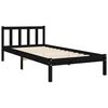 vidaXL Estructura de cama con cabecero madera maciza negro 100x200 cm