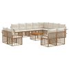 vidaXL Conjunto de sof&aacute;s de exterior 13 uds. 12 plaza Natural y Crema
