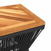 vidaXL Mesa de centro base de alambre madera acacia negro 38x38x38 cm