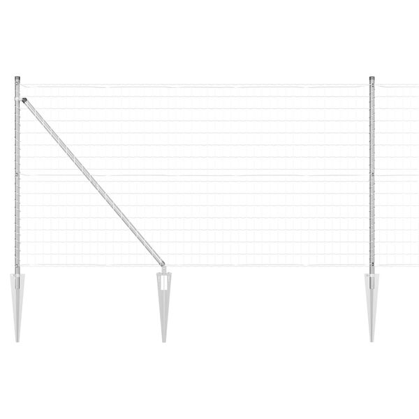 vidaXL Valla con Poste Plateado 1 x 10 m Acero
