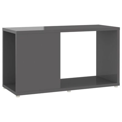 vidaXL Mueble de TV madera contrachapada gris brillante 60x24x32 cm