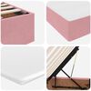 vidaXL Cama con almacenamiento y colch&oacute;n Rosa 90 x 190 cm Terciopelo
