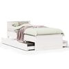 vidaXL Cama con cabecero sin colch&oacute;n madera maciza blanca 90x200 cm