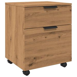 vidaXL Archivador ruedas madera contrachapada roble artesanal