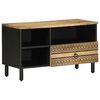 vidaXL Mueble de TV madera maciza de mango rugosa negro 80x33,5x46 cm