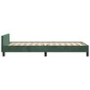 vidaXL Estructura de cama sin colch&oacute;n terciopelo verde oscuro 90x190cm