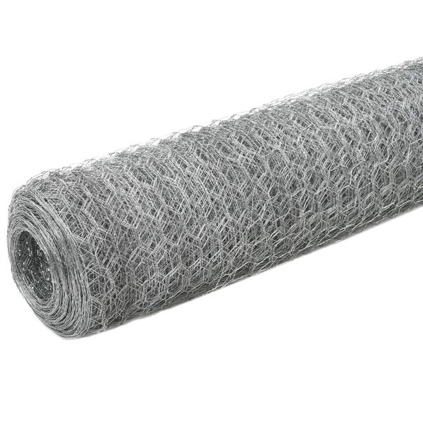 vidaXL Alambrada de gallinero acero galvanizado plateado 25x1,5m