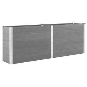 vidaXL Arriate de WPC gris 250x50x91 cm