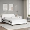 vidaXL Estructura de cama Dover cuero sint&eacute;tico blanco negro 140x190 cm