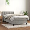 vidaXL Cama box spring con colch&oacute;n terciopelo gris claro 100x200 cm