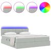 vidaXL Cama con tira de luces LED Gris Claro 180 x 200 cm Terciopelo