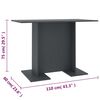 vidaXL Mesa de comedor de madera contrachapada gris 110x60x75 cm