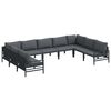 vidaXL Conjunto de sof&aacute;s de jard&iacute;n 9 uds. Negro Acero